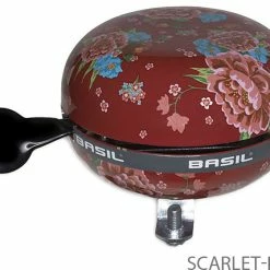 BASIL Sonnette De Vélo Bloom 80mm -Equipement Vélo Populaire Magasin basil bloom fahrradklingel 80 mm rot mit blumen